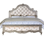 Esteban Antique Champagne Wood/Velvet Cal King Bed (Oversized)