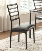 Flannery 4 Black Bi-Cast Vinyl/Metal Side Chairs