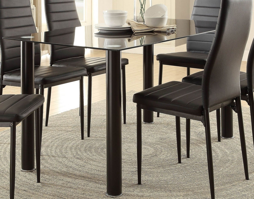 Florian Black Glass/Metal Dining Table