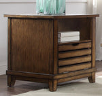 Gabriella Oak Wood Square End Table with Storage