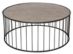 Gibson Grey Oak Wood/Metal Round Cocktail Table