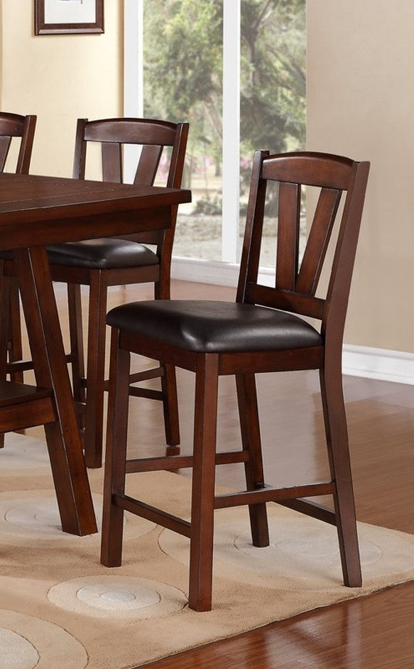 Giosetta 2 Dark Walnut Faux Leather Counter Height Chairs