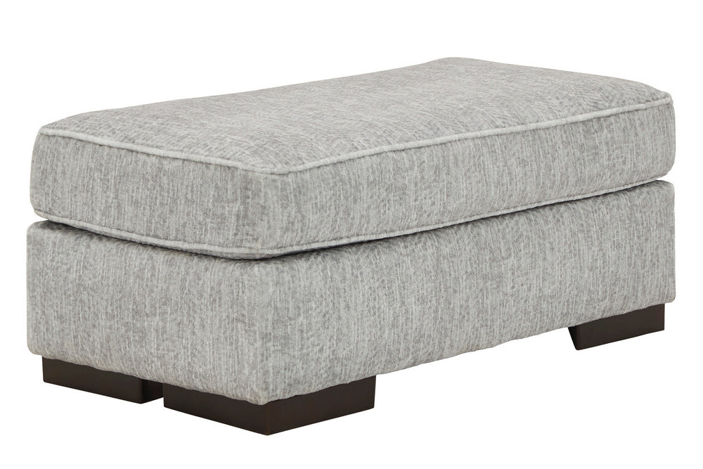 Mercado Pewter Fabric Ottoman