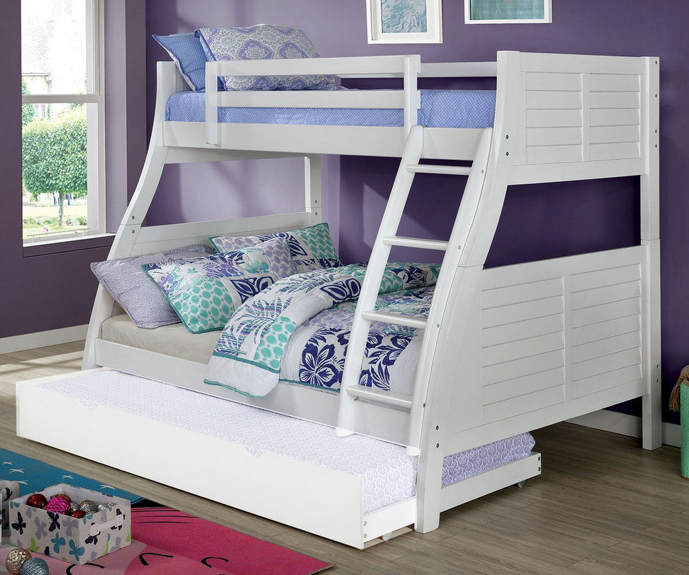 Hoople White Wood Twin over Full Bunk Bed