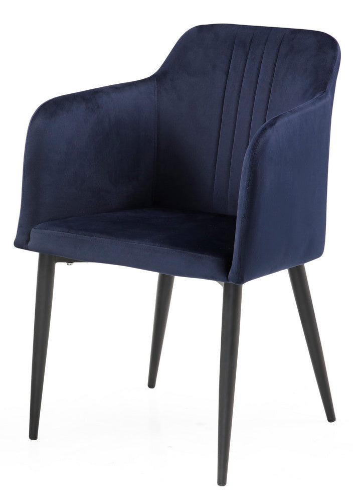 Jason 2 Blue Fabric/Metal Arm Chairs