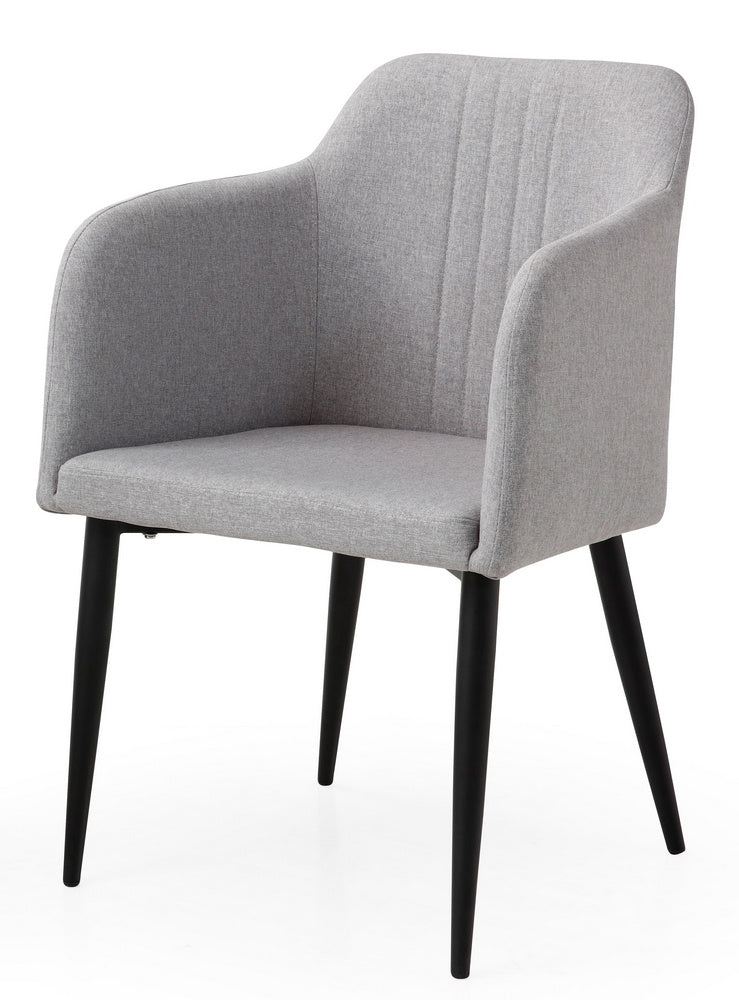 Jason 2 Light Gray Fabric/Metal Arm Chairs