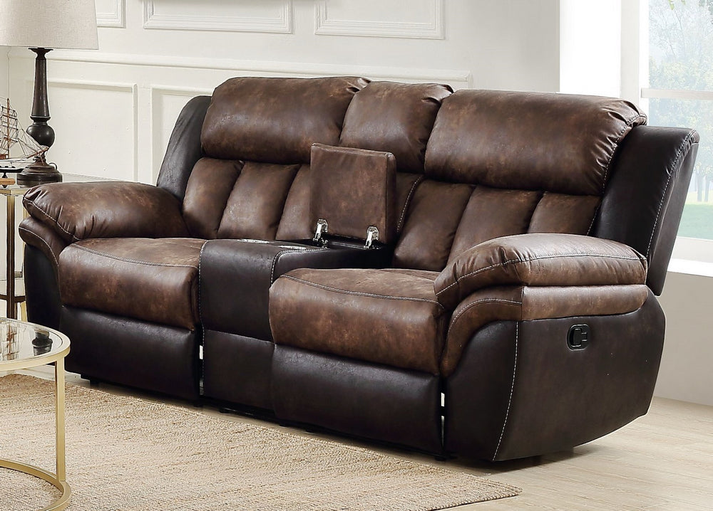 Jaylen Toffee/Espresso Manual Recliner Loveseat