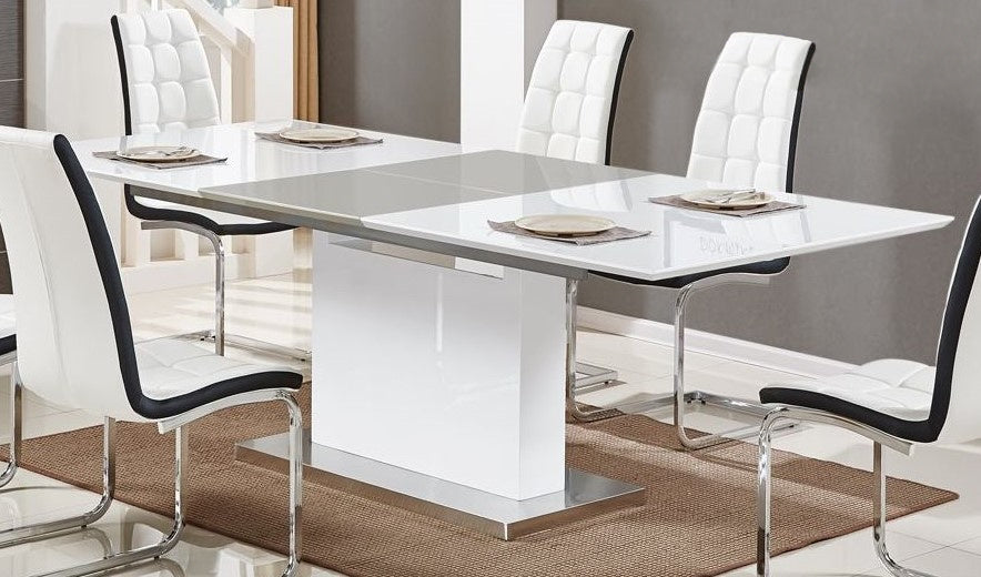 Jenelle White & Grey Wood Dining Table