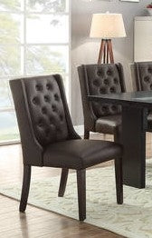 Joceline 2 Espresso Faux Leather Side Chairs