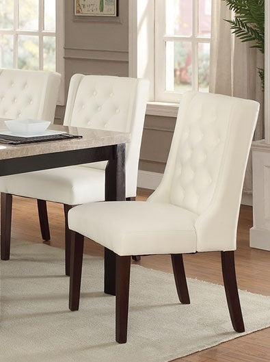 Joceline 2 White Faux Leather Side Chairs