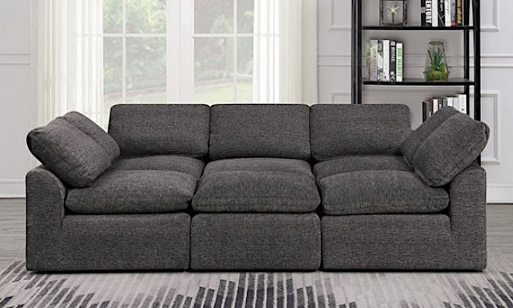 Joel Gray Chenille Fabric Modular Sleeper Sofa