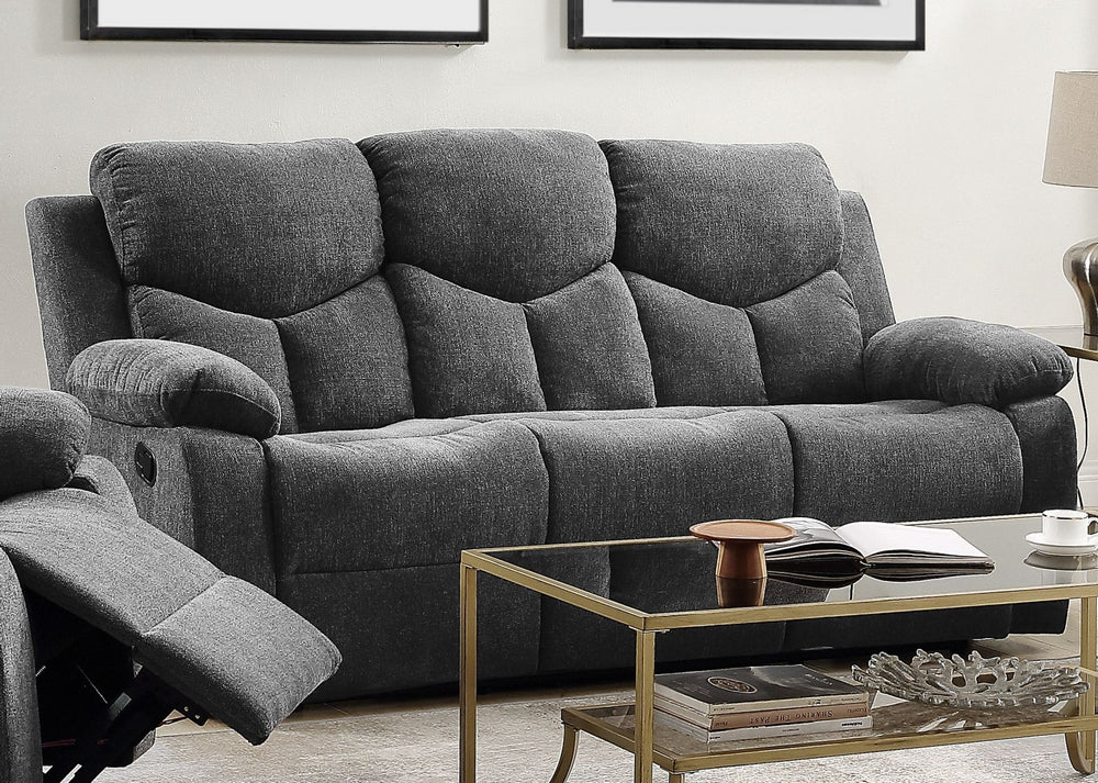 Kalen Gray Chenille Manual Recliner Sofa