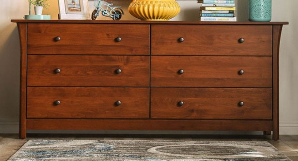 Keizer Cherry Wood Dresser with 6 Drawers