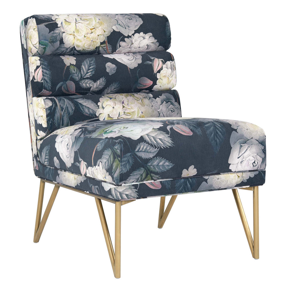 Kelly Floral Velvet Accent Chair