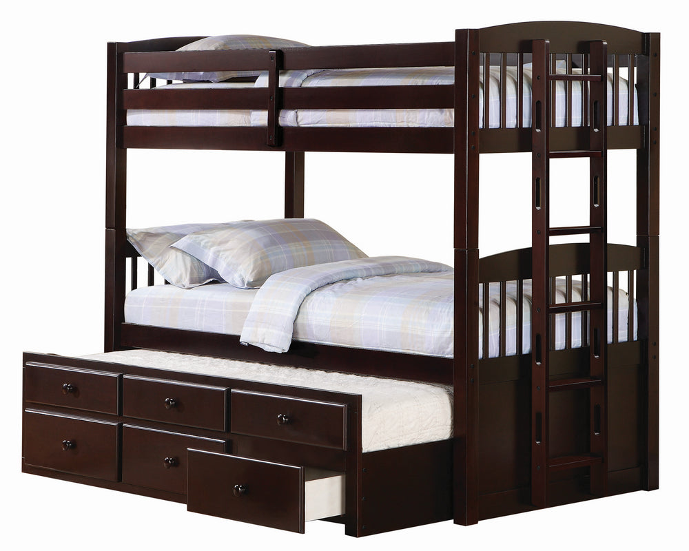 Kensington Cappuccino Twin/Twin Bunk Bed with Storage Trundle