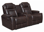 Korbach Espresso Faux Leather 2xPower Recliner Loveseat