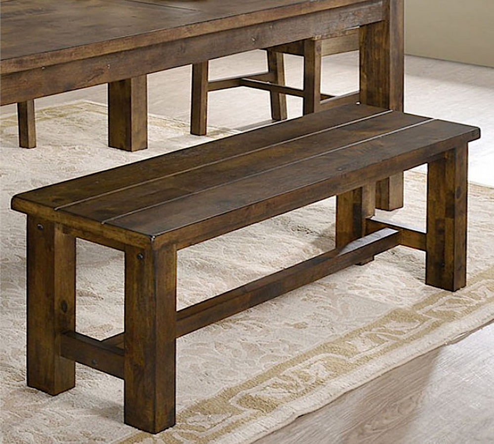 Kristen Rustic Oak Wood Dining Bench