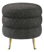 Ladder Contemporary Black Tweed Ottoman