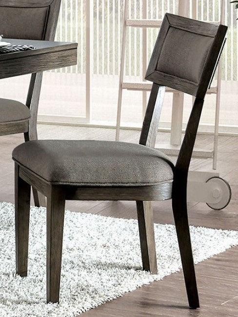 Leeds 2 Gray Fabric/Wood Side Chairs
