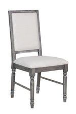 Leventis 2 Light Cream Linen/Weathered Gray Wood Side Chairs