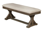 Mazikeen Beige Linen Fabric/Wood Dining Bench