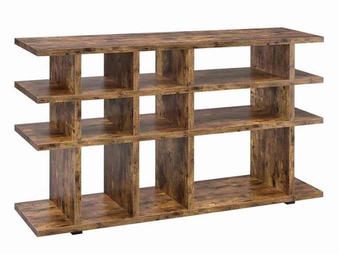 Loretta Contemporary Antique Nutmeg Wood Open Bookcase