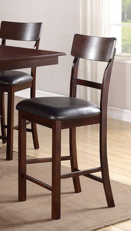 Louisette 2 Chocolate Faux Leather Counter Height Chairs