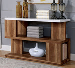 Majken White/Natural Tone Wood Sofa Table