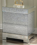 Mallika Mirrored Square End Table with Faux Crystals