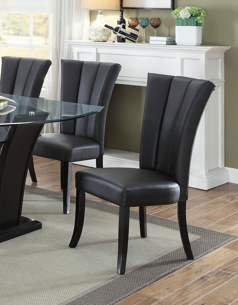 Marietta 2 Black Faux Leather/Wood Side Chairs