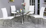 Beverley 5-Pc White Square Dining Table Set