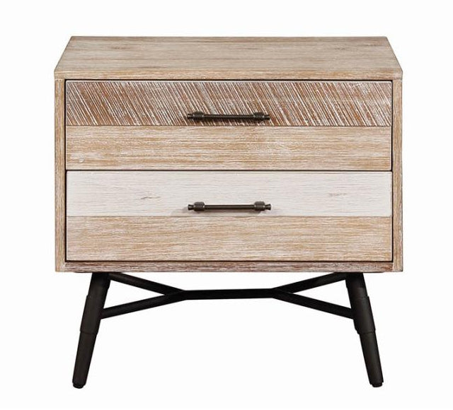 Marlow Rough Sawn Multi Wood 2-Drawer Nightstand