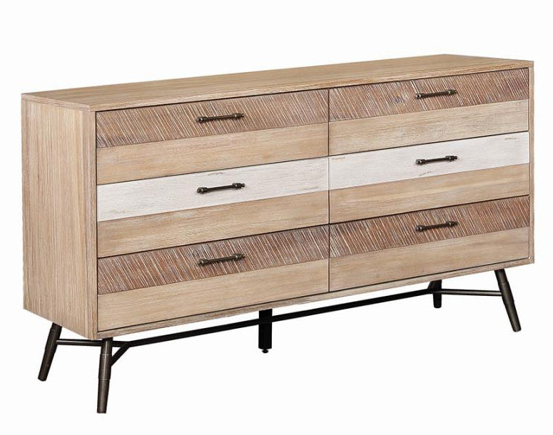 Marlow Rough Sawn Multi Wood 6-Drawer Dresser