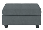 Maston Dark Gray Fabric Tufted Ottoman with Storage