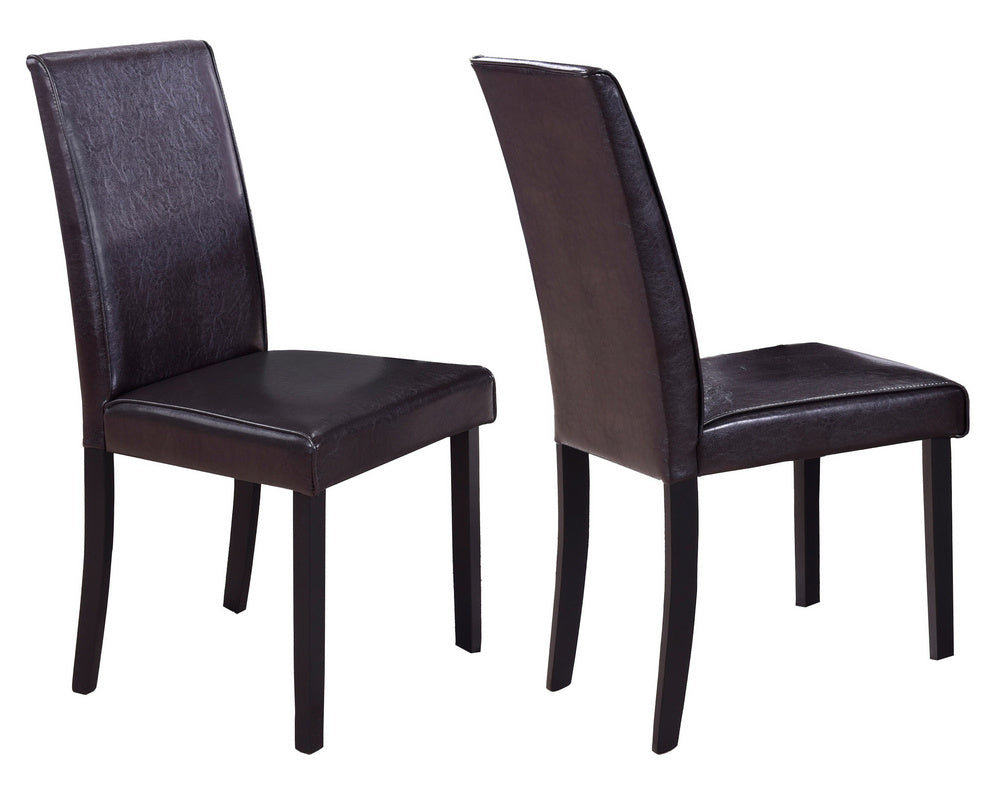 Melisa 2 Brown Faux Leather/Wood Side Chairs
