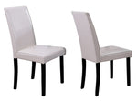 Melisa 2 Cream Faux Leather/Wood Side Chairs