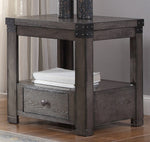 Melville Ash Gray Wood End Table with Storages