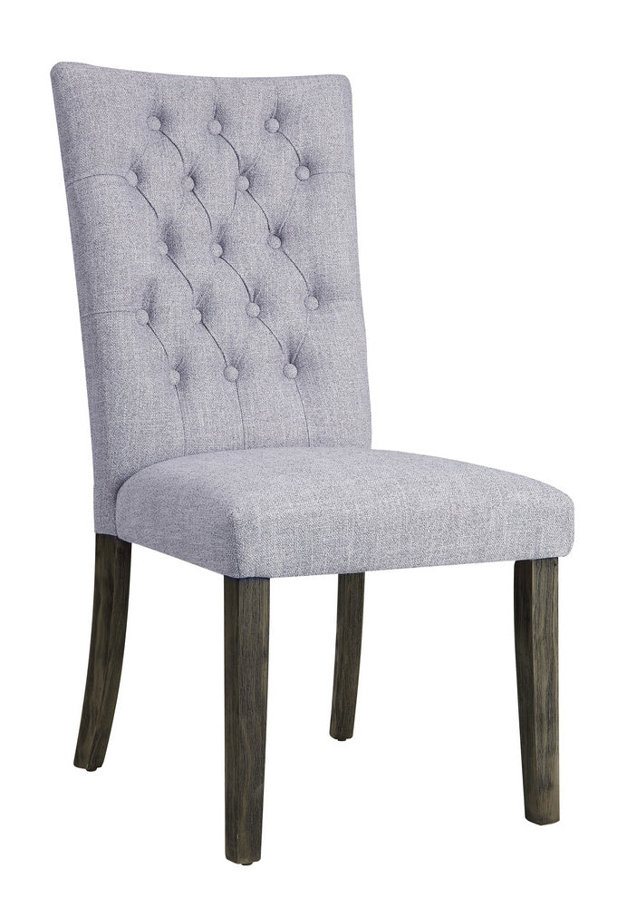 Merel 2 Gray Fabric/Gray Oak Finish Wood Side Chairs