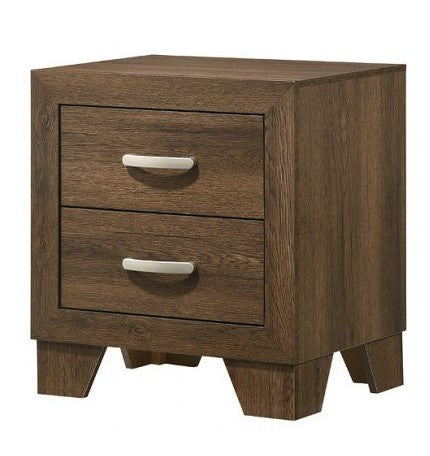 Miquell Oak Wood 2-Drawer Nightstand