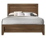 Miquell Oak Wood King Panel Bed