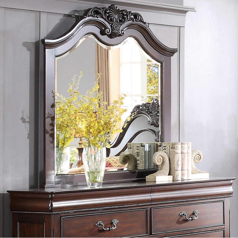 Mont Belvieu Dark Cherry Wood Frame Dresser Mirror