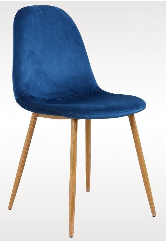 Morgan 4 Blue Velvet Side Chairs