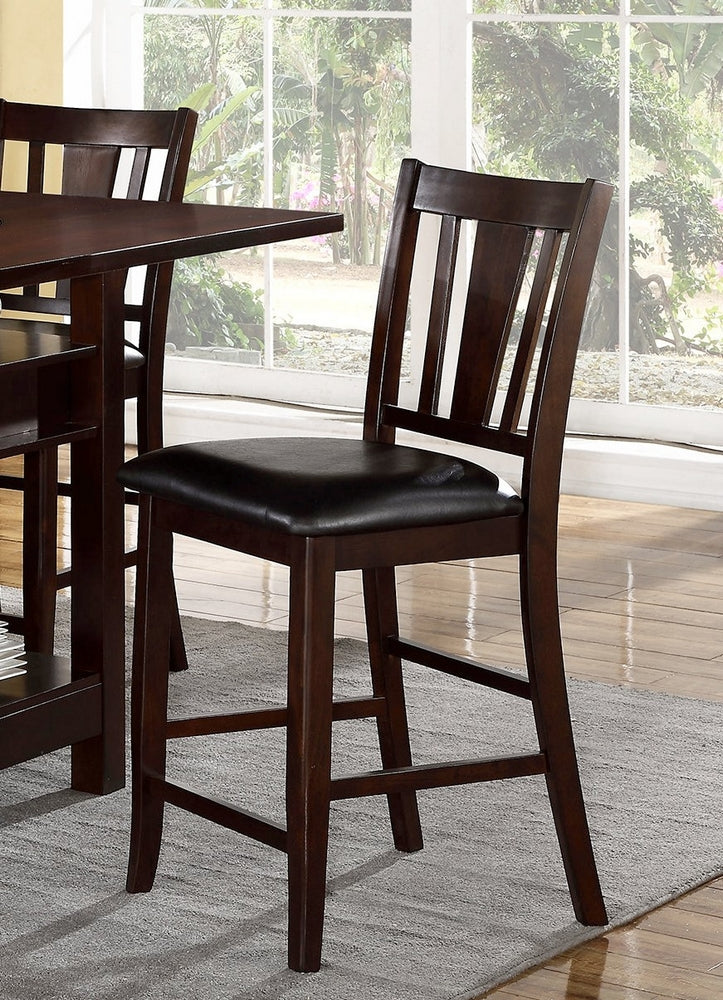 Morgane 2 Dark Rosy Brown Wood Counter Height Chairs