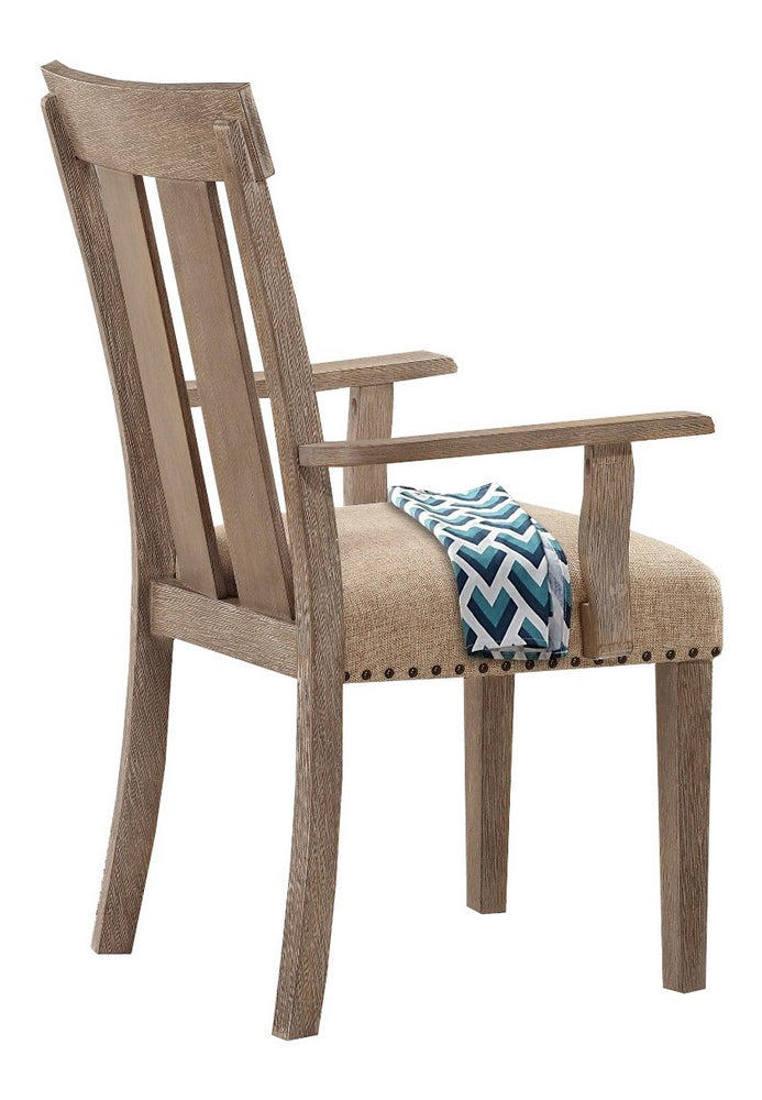 Nathaniel 2 Maple Wood/Fabric Arm Chairs