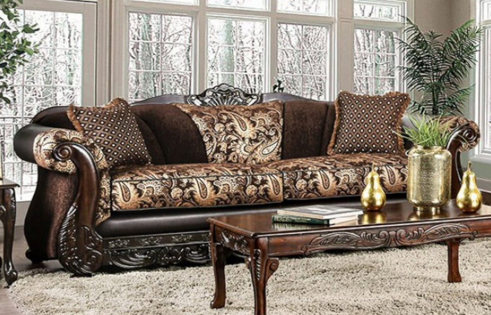 Newdale Brown & Gold 2-Seat Sofa (Oversized)
