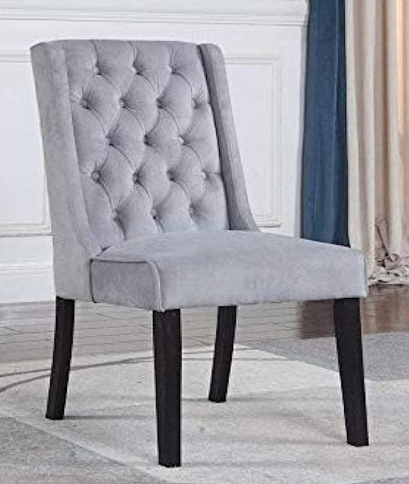 Newport 2 Grey Linen/Wood Side Chairs