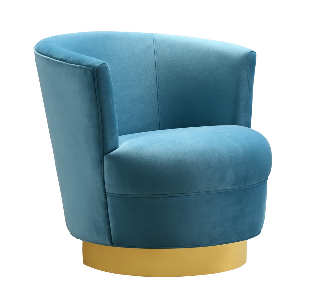 Noah Lake Blue Velvet Swivel Accent Chair