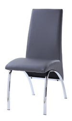 Noland 2 Gray PU Leather/Chrome Metal Side Chairs