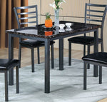 Ofelia Black Wood Dining Table w/Faux Marble Top