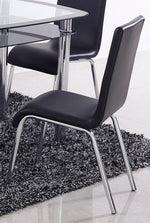 Olivie 4 Black Faux Leather Side Chairs